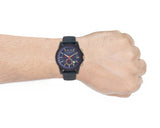 Armani Exchange Outerbanks Chronograph Blue Dial Blue Silicone Strap Watch For Men - AX1335