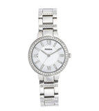 Fossil Virginia Silver Dial Silver Steel Strap Watch for Women - ES3282