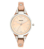 Fossil Georgia Bone Grey Dial Beige Leather Strap Watch for Women - ES2830