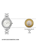 Fossil Stella Silver Dial Silver Steel Strap Watch for Women - ES3588