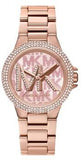 Michael Kors Camille Three Hand Rose Gold Dial Rose Gold Steel Strap Watch For Women - MK7197