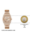 Guess Raven Diamonds Rose Gold Dial Rose Gold Steel Strap Watch for Women - GW0104L3