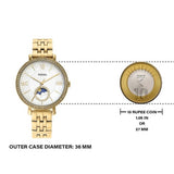 Fossil Jacqueline Moonphase Mother of Pearl Dial Gold Steel Strap Watch for Women - ES5167