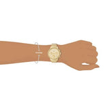 Fossil Neutra Chronograph Gold Dial Gold Steel Strap Watch for Women - ES5219