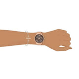 Fossil Neutra Chronograph Mother of Pearl Brown Dial Rose Gold Steel Strap Watch for Women - ES5218