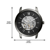 Fossil Neutra Automatic Skeleton Black Dial Grey Mesh Strap Watch for Men - ME3185