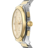 Fossil Everett Chronograph Gold Dial Two Tone Steel Strap Watch for Men - FS5796