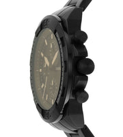 Fossil Bronson Chronograph Black Dial Black Steel Strap Watch for Men - FS5851