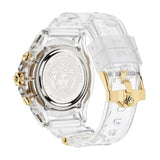 Versace Icon Active Chronograph Gold Dial White Silicone Strap Watch for Men - VEZ700121