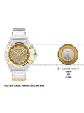 Versace Icon Active Chronograph Gold Dial White Silicone Strap Watch for Men - VEZ700121