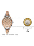 Fossil Georgia Bone Grey Dial Beige Leather Strap Watch for Women - ES2830