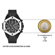 Guess Formula Chronograph Black Dial Black Silicone Strap Watch For Men - GW0579G1