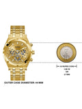 Guess Continental Diamonds Gold Dial Gold Steel Strap Watch for Men - GW0261G2