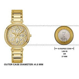 Guess Lily Quartz Gold Dial Gold Steel Strap Watch For Women - GW0528L2