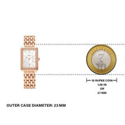 Fossil Raquel Three Hand Date White Dial Rose Gold Steel Strap Watch For Women - ES5271