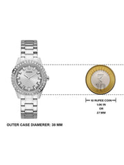 Guess Sparkler Diamonds Silver Dial Silver Steel Strap Watch for Women - GW0111L1