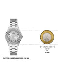 Guess Sparkler Diamonds Silver Dial Silver Steel Strap Watch for Women - GW0111L1