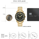 Versace Greca Dome Chronograph Black Dial Gold Steel Strap Watch for Men - VE6K00523