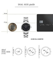 Daniel Wellington Iconic Link Black Dial Silver Steel Strap Watch For Women - DW00100208