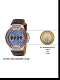 Guess Rigor Analogue Quartz Blue Dial Brown Leather Strap Watch For Men - W0040G10