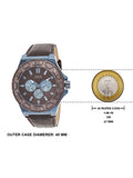 Guess Force Quartz Brown Dial Brown Leather Strap Watch For Men - W0674G5