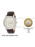 Guess Horizon Chronograph White Dial Brown Leather Strap Watch For Men - W0380G2