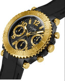 Guess Cosmic Multifunction Black Dial Black Silicone Strap Watch For Women - GW0466L1