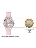 Guess Dahlia Analog Silver Dial Pink Leather Strap Watch for Women - GW0529L1