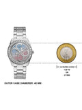 Guess G Twist Diamonds Silver Dial Silver Steel Strap Watch For Women - W1201L1