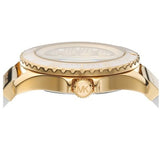 Michael Kors Everest Analog Gold Dial White Silicone Strap Watch For Women - MK7357