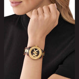 Michael Kors Runway Three-Hand Brown Dial Two Tone Steel Strap Watch for Women - MK7354