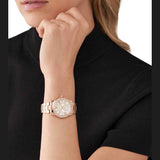 Michael Kors Camille Quartz Mother of Pearl White Dial Rose Gold Steel Strap Watch For Women - MK7364