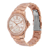 Michael Kors Camille Quartz Mother of Pearl White Dial Rose Gold Steel Strap Watch For Women - MK7364