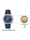 Guess Commander Blue Dial Blue Rubber Strap Watch for Men - GW0211G1