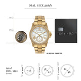 Michael Kors Everest Three Hand Mother of Pearl White Dial Gold Steel Strap Watch For Women - MK7401