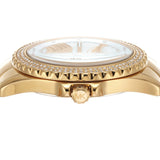 Michael Kors Everest Three Hand Mother of Pearl White Dial Gold Steel Strap Watch For Women - MK7401