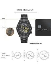 Guess Axel Multifunction Black Dial Black Steel Strap Watch For Men - GW0488G3