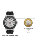 Guess Force Analog Quartz White Dial Black Rubber Strap Watch For Men - W0674G3