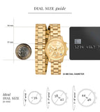 Michael Kors Runway Chronograph Analog Gold Dial Gold Steel Strap Watch for Women - MK7452