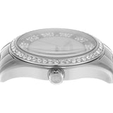 Michael Kors Lexington Lux Three Hand Mother of Pearl Silver Dial Silver Steel Strap Watch for Women - MK7445