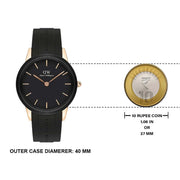 Daniel Wellington Iconic Motion Black Dial Black Rubber Strap Watch For Men - DW00100425