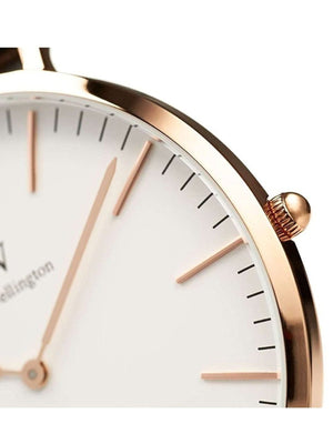 Daniel Wellington Classic Bristol White Dial Brown Leather Strap Watch For Men - DW00100009