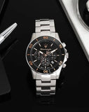 Maserati Competizione Chronograph Black Dial Silver Steel Strap Watch For Men - R8873600003