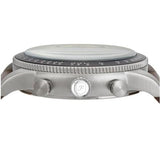 Fossil Sport Tourer Chronograph White Dial Brown Leather Strap Watch for Men - FS6042