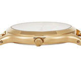 Michael Kors Runway Three-Hand White Dial Gold Steel Strap Watch for Women - MK7472