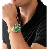 Michael Kors Maritime Analog Green Dial Gold Steel Strap Watch for Men - MK9162