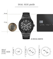 Guess Duke Glitz Crystals Black Dial Black Steel Strap Watch For Men - GW0576G3