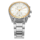 Michael Kors Accelerator Chronograph White Dial Silver Steel Strap Watch For Men - MK9112