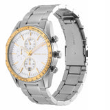 Michael Kors Accelerator Chronograph White Dial Silver Steel Strap Watch For Men - MK9112