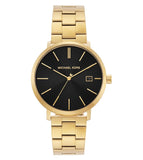 Michael Kors Blake Quartz Black Dial Gold Steel Strap Watch for Men - MK9136